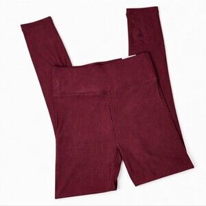Lou & Grey The Signature Soft Stretch Rich Wine Wide Waist Band Pull On Leggings